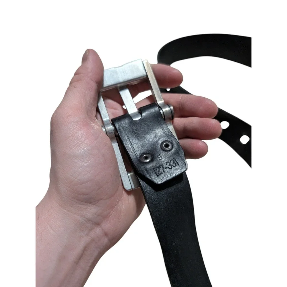 Dango Belt‎ Black Leather EDC Belt Metal Buckle Made in USA Adjustable 27-33